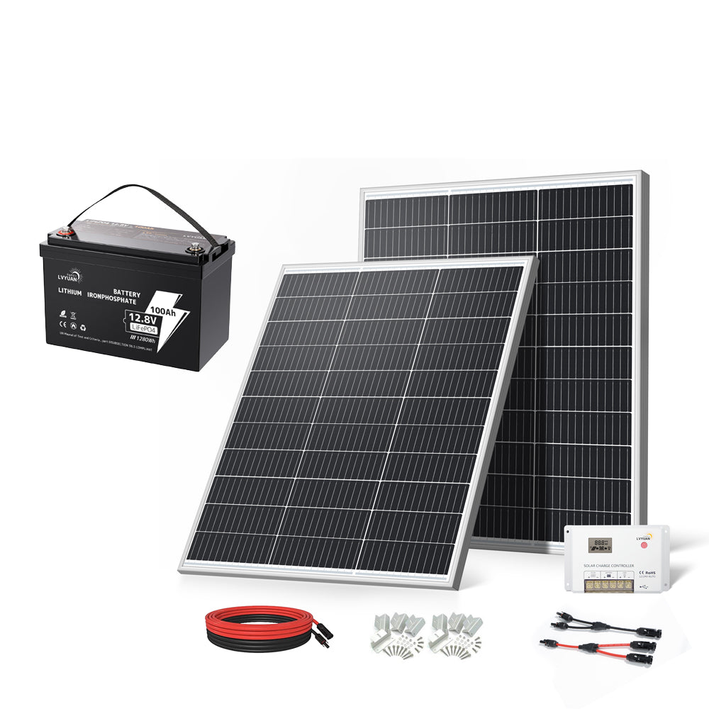 LVYUAN 200W ソーラーパネル発電キット