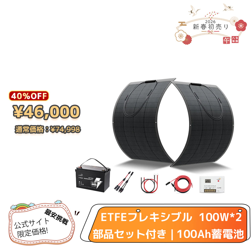 LVYUAN 100W フレキシブルソーラーパネル発電キット – LVYUAN