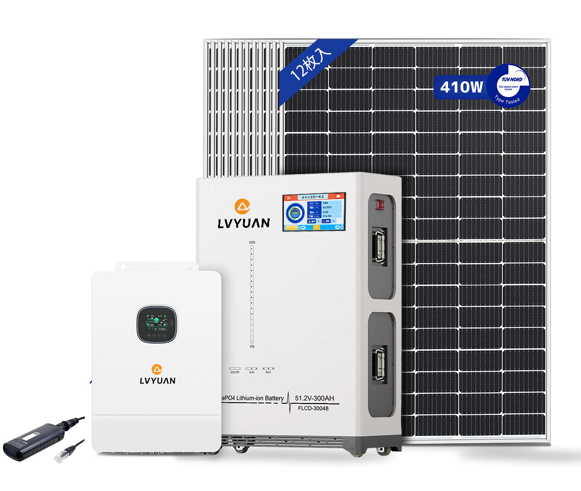 LVYUAN 10000W単相3線式ハイブリッド発電・蓄電システム