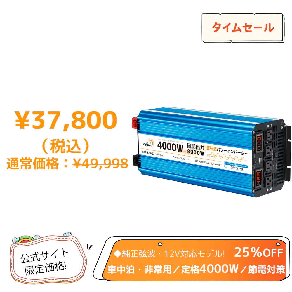 LVYUAN  4000w12v 定価4000w瞬間最大8000w shoryu-store_rg-lv-4000w12v