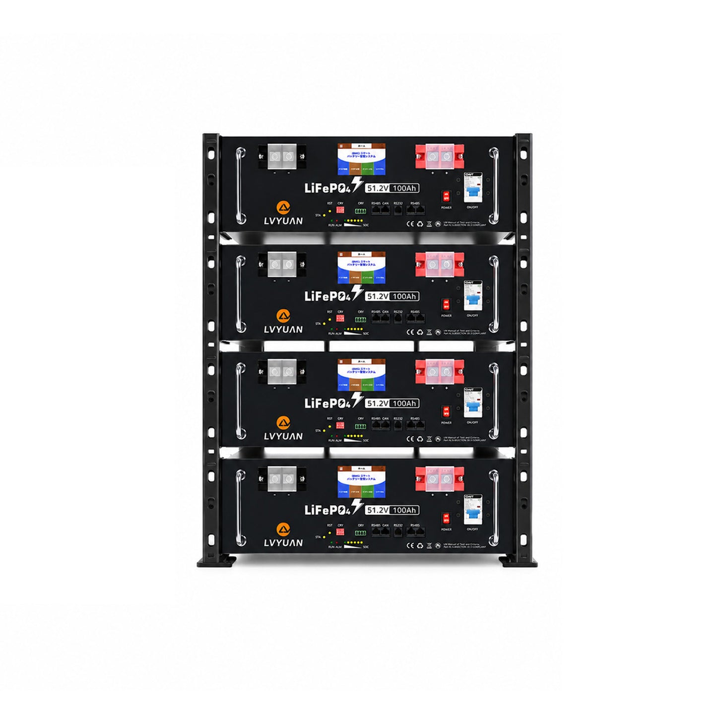 LVYUAN 51.2V/100Ah 5.12kWhリン酸鉄リチウムイオンバッテリー ラック型