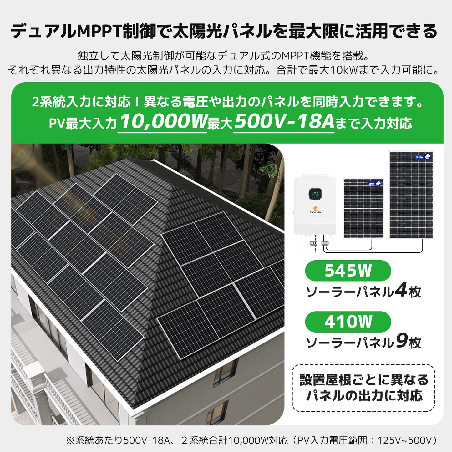 LVYUAN 6500W単相三線式ハイブリッド インバーター