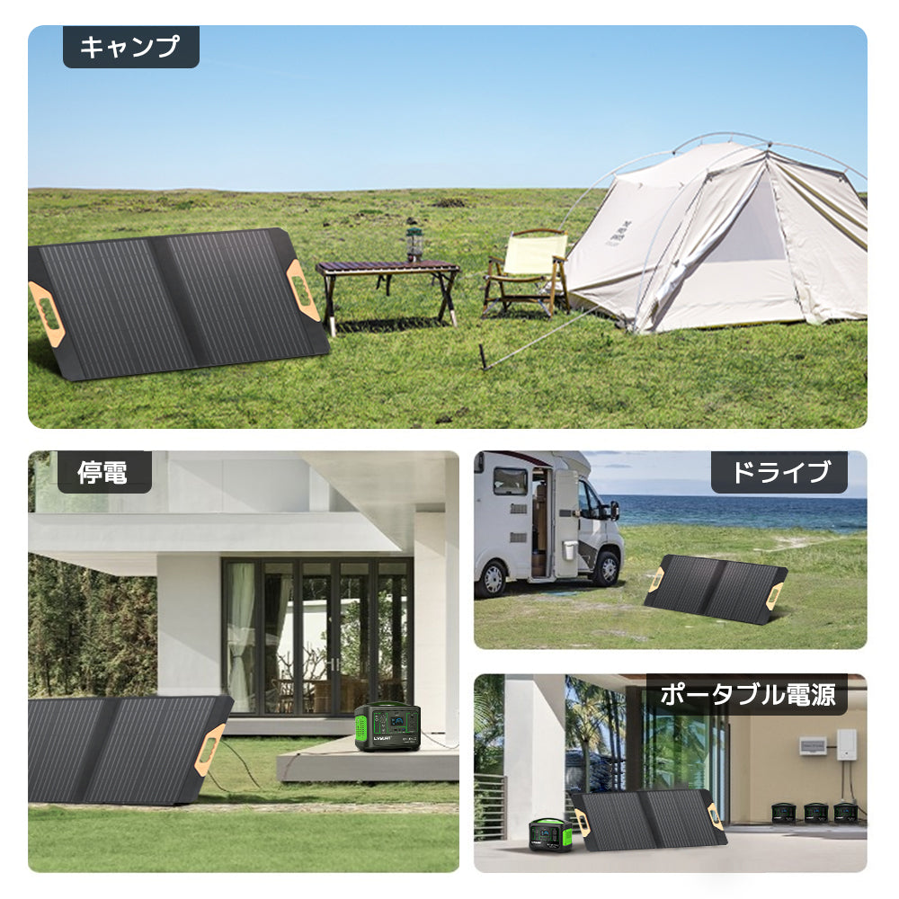 LVYUAN 70W 折り畳み式 ソーラーパネル SPシリーズ