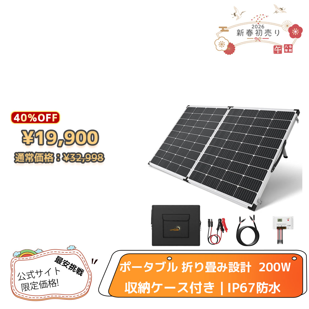 LVYUAN 200W 折り畳み式 ソーラーパネル FSシリーズ – LVYUAN