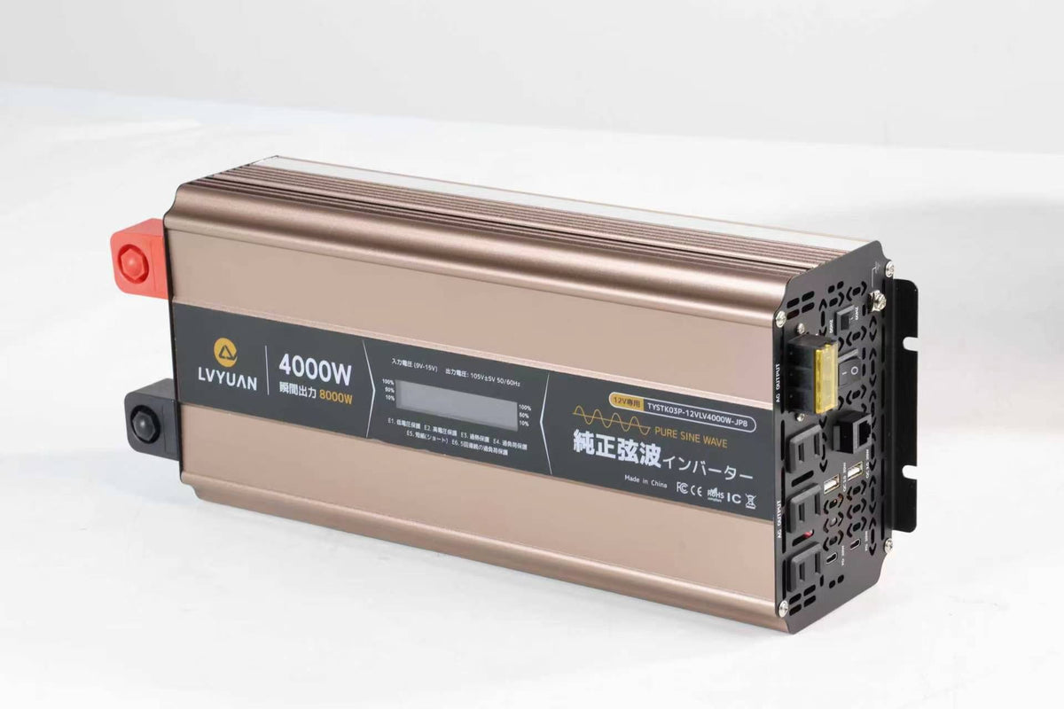 LVYUAN 正弦波インバーター 4000W 最大8000W DC12V AC105V 大容量 電源変換 (ローズゴールド)