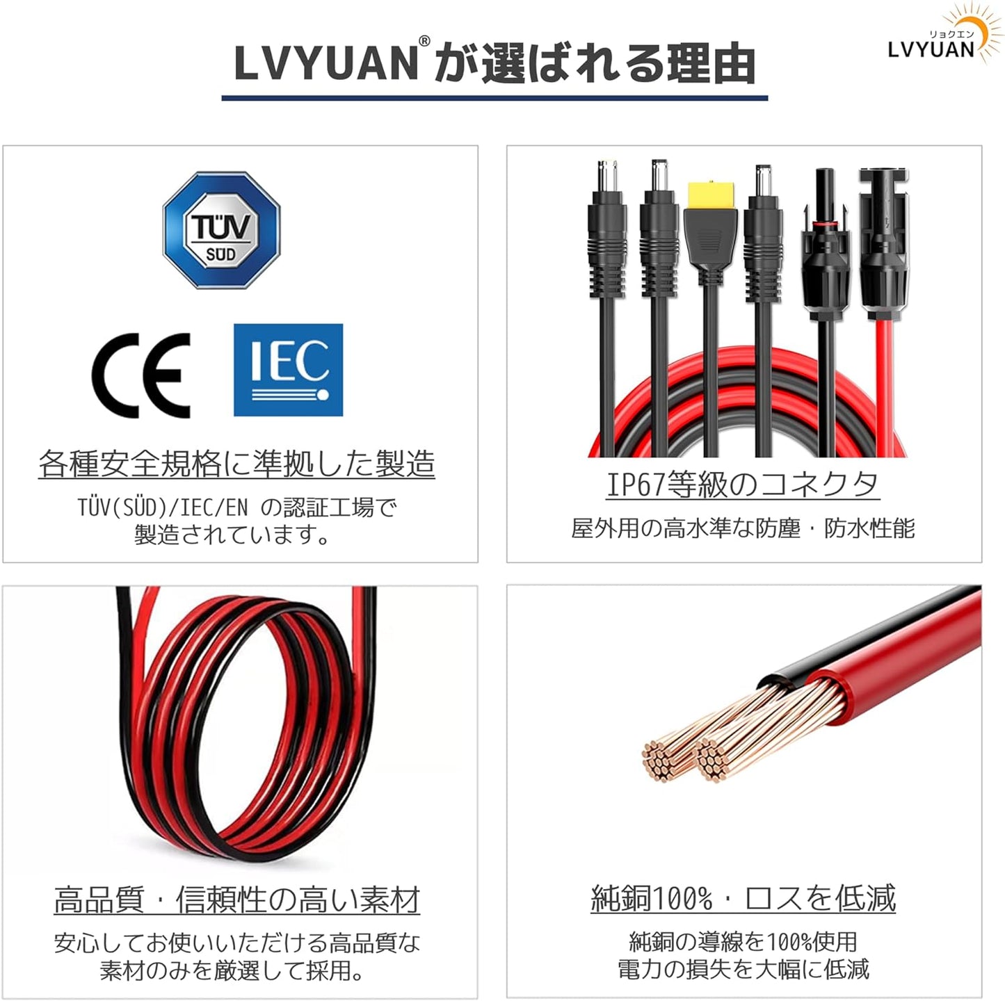 LVYUAN(リョクエン)ソーラーパネル用MC4変換コネクタ - LVYUAN(リョクエン)公式ショップ