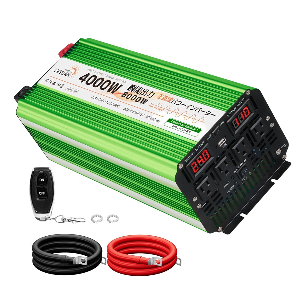 LVYUAN 純正弦波インバーター 4000W DC12V(直流)AC100V(交流)