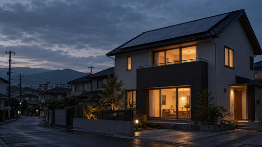 停電時に太陽光発電と蓄電池のバックアップで優先照明を維持する日本の住宅