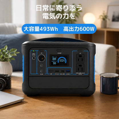 LVYUAN 100W ソーラーパネル/600W ポータブル電源（青）