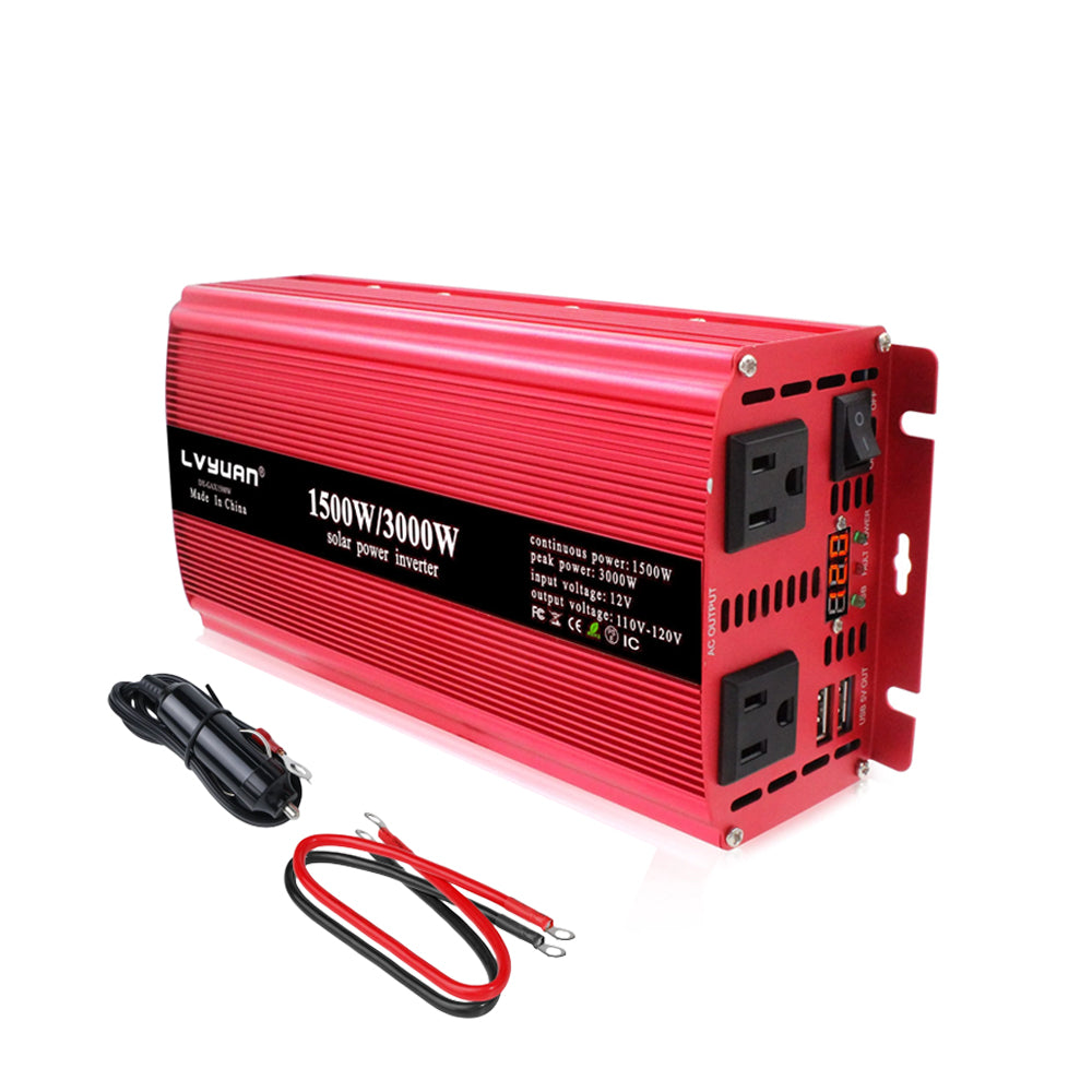 LVYUAN 疑似正弦波インバーター 1500W DC12V（直流）AC100V（交流）