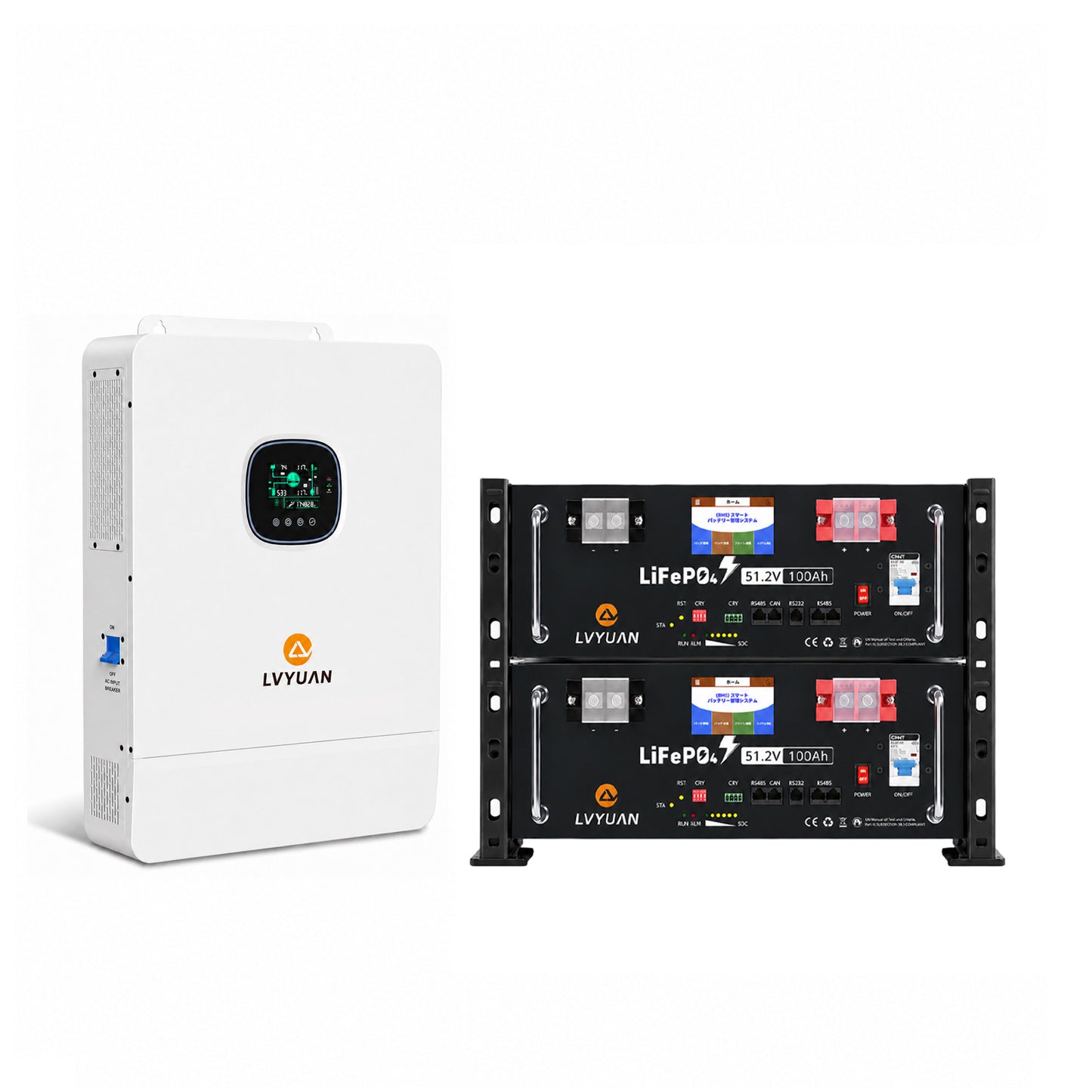 LVYUAN 単相3線式10000Wハイブリッド蓄電システム（ラック型）