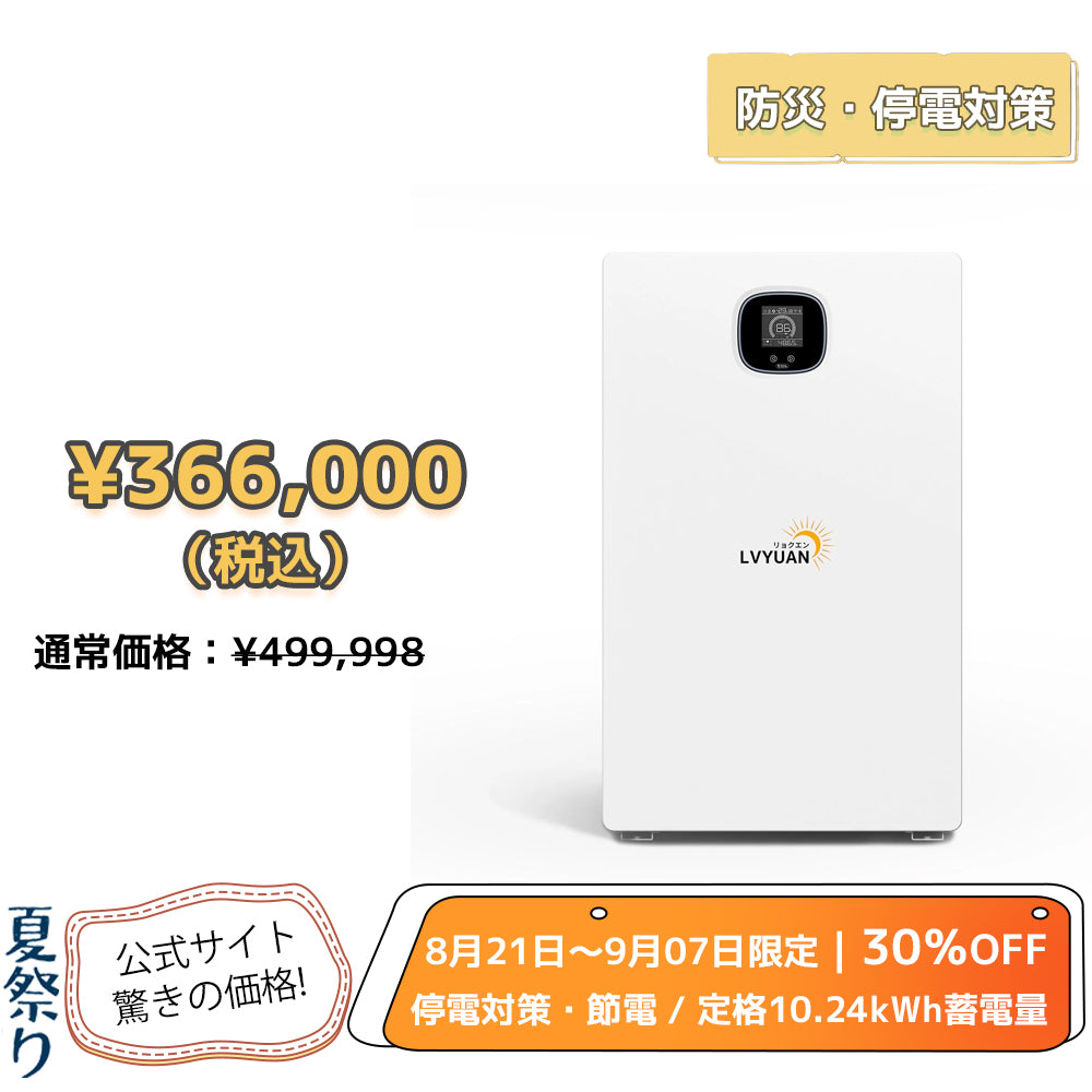 LVYUAN 10.24kWhリン酸鉄リチウムイオンバッテリー Bluetooth付き