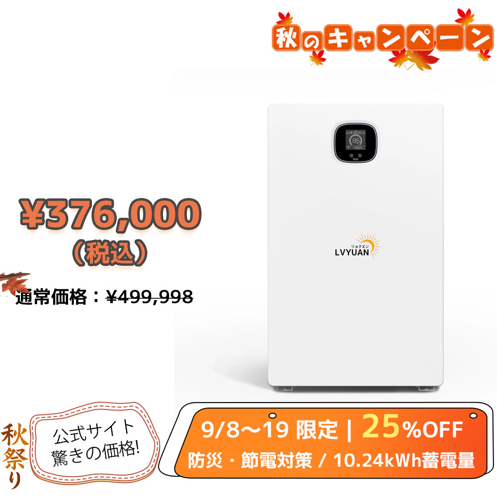 LVYUAN 10.24kWhリン酸鉄リチウムイオンバッテリー Bluetooth付き