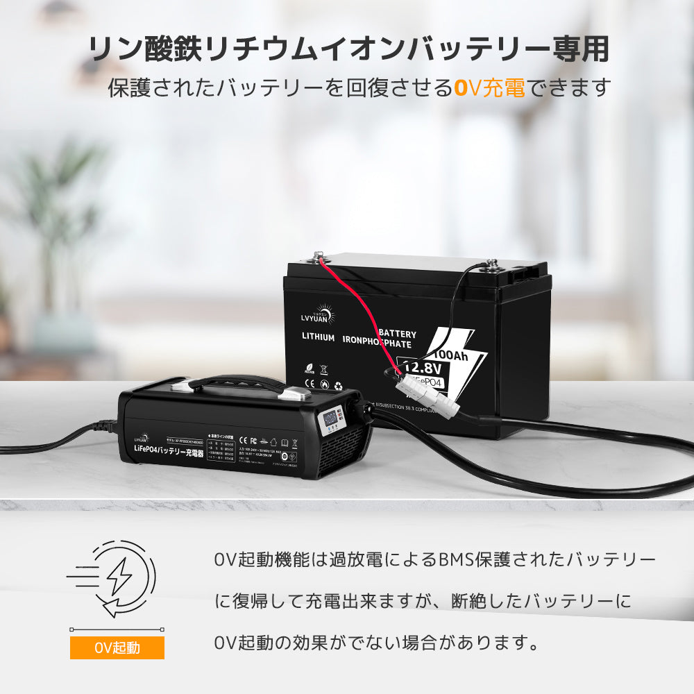LVYUAN 14.6V 40A リン酸鉄リチウムイオンバッテリー専用充電器