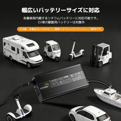 LVYUAN 14.6V 20A リン酸鉄リチウムイオンバッテリー専用充電器