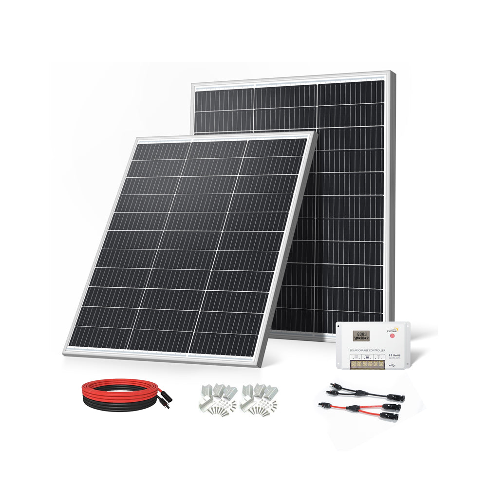 LVYUAN 200W ソーラーパネル発電キット