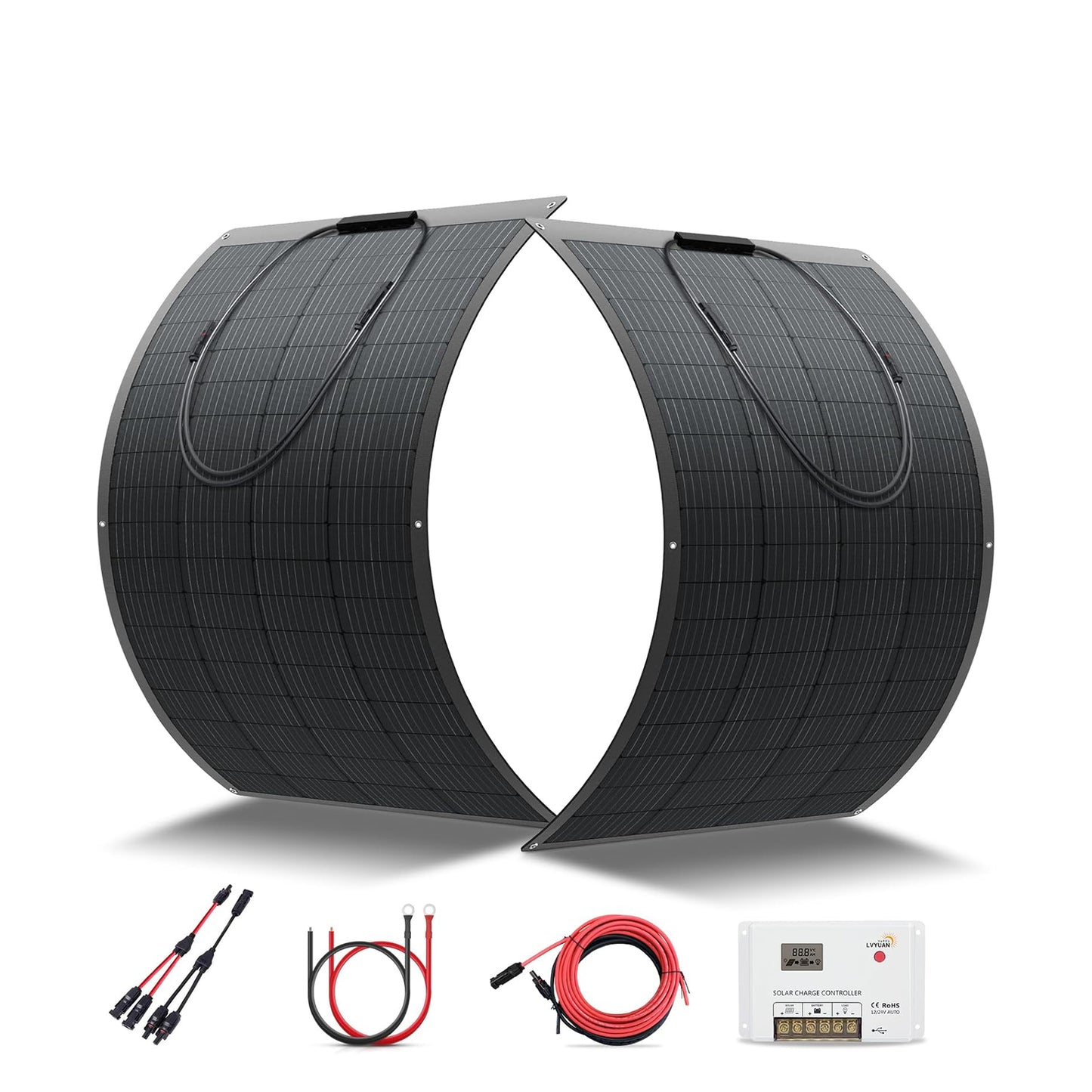 LVYUAN 100W フレキシブルソーラーパネル発電キット