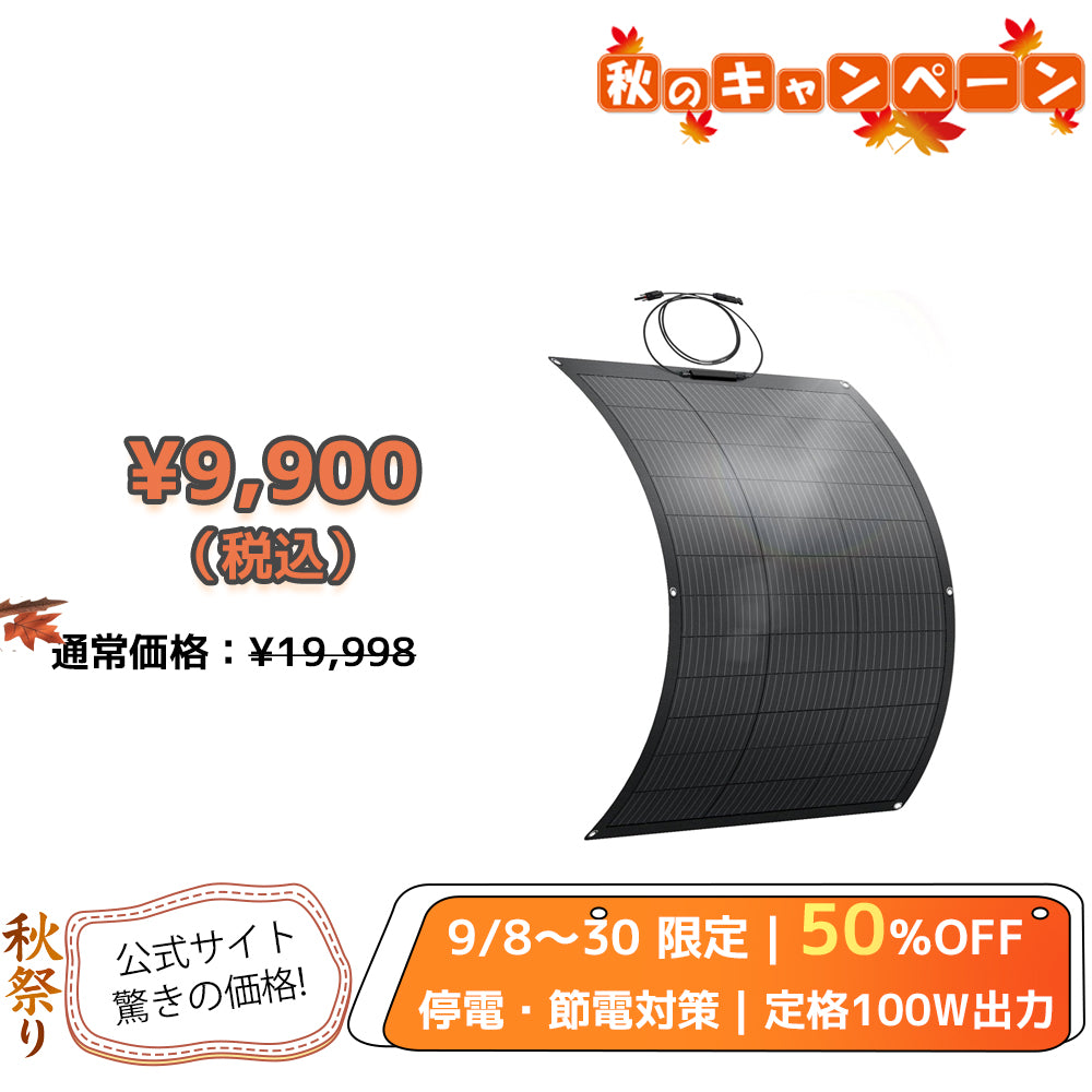 LVYUAN（リョクエン）100W ETFEフレキシブルソーラーパネル