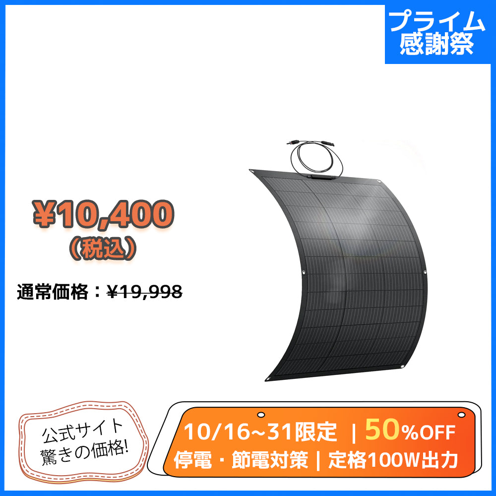 LVYUAN（リョクエン）100W ETFEフレキシブルソーラーパネル