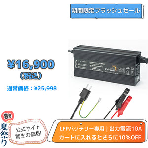 LVYUAN 58.4V 10Aリン酸鉄リチウムイオンバッテリー専用充電器