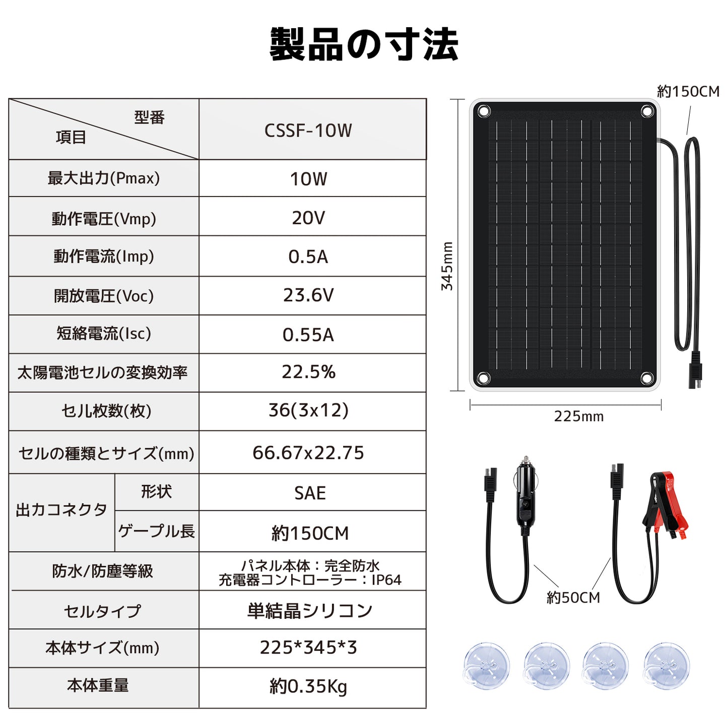 LVYUAN（リョクエン）10W ETFEフレキシブルソーラーパネル
