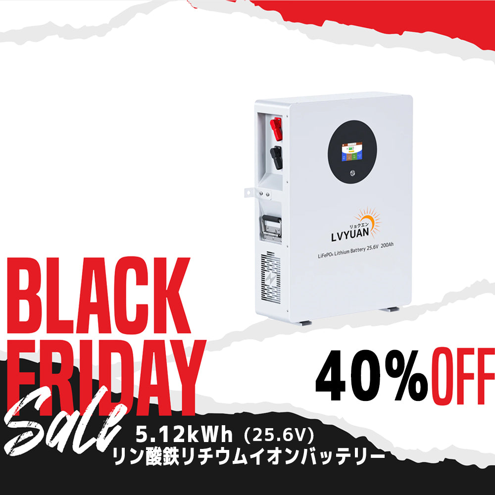 LVYUAN 25.6V/200Ah 5.12kWhリン酸鉄リチウムイオンバッテリー