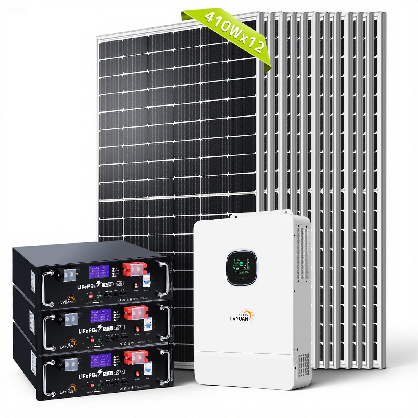 LVYUAN 10000W単相3線式ハイブリッド発電・蓄電システム