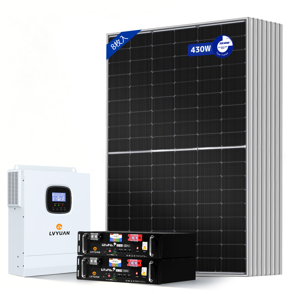 LVYUAN 5000W単相2線式ハイブリッド発電・蓄電システム