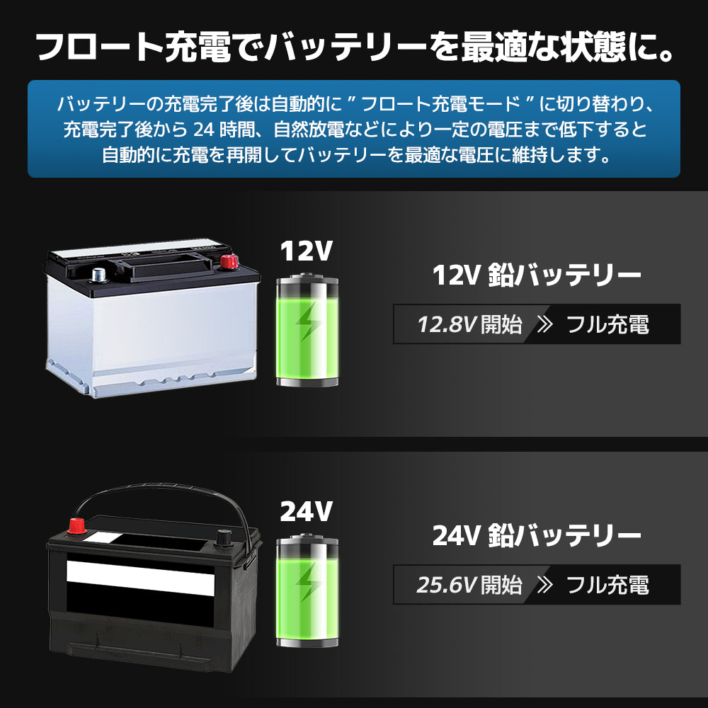 LVYUAN 25Aバッテリーパルス充電器 12V/24V対応 - LVYUAN（リョクエン）公式ショップ