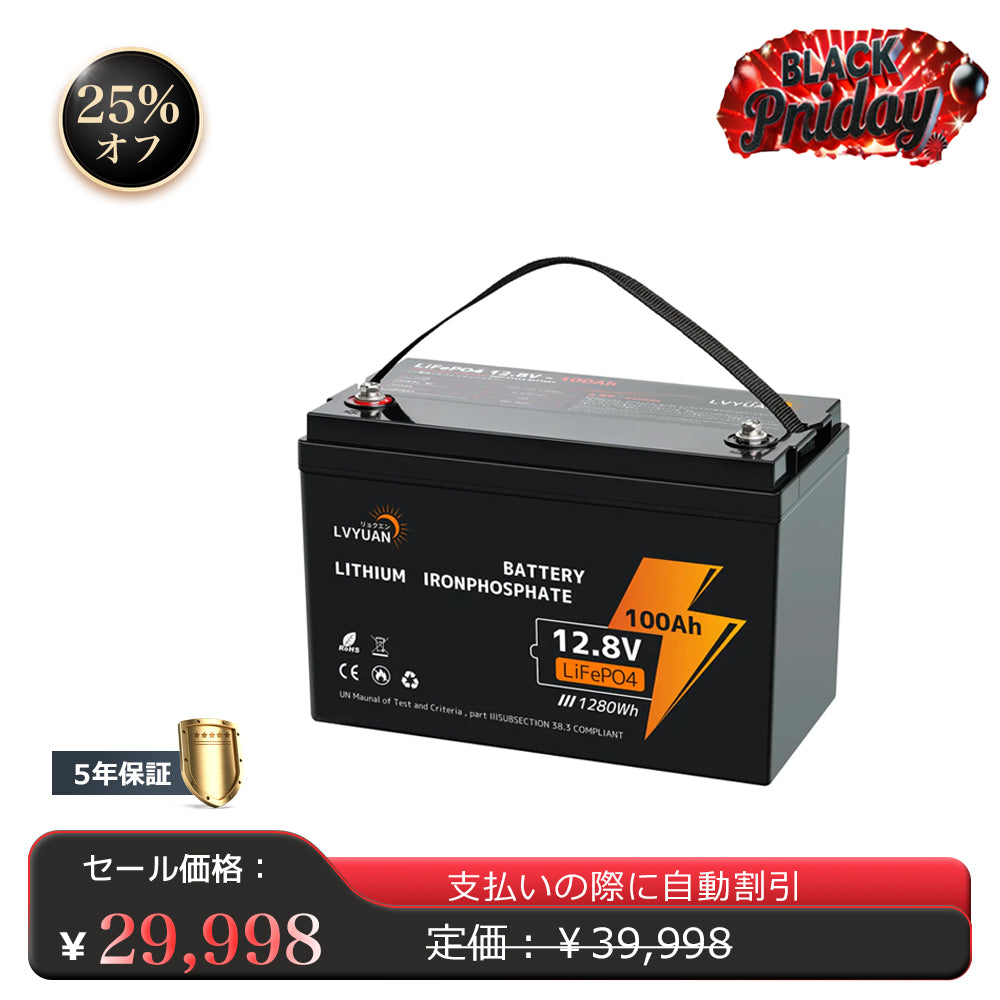 LVYUAN 12.8V/100Ah 1.28kWhリン酸鉄リチウムイオンバッテリー - LVYUAN（リョクエン）公式ショップ