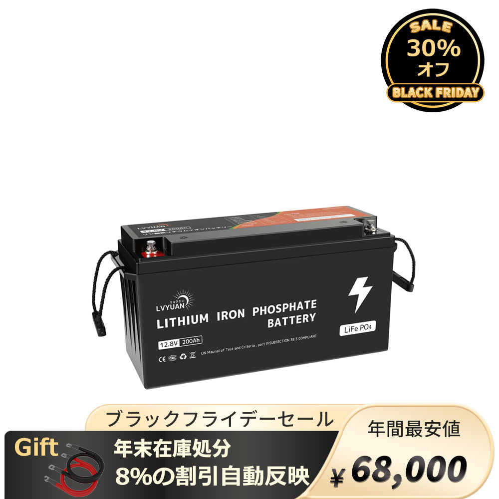 LVYUAN 12.8V/200Ah 2.56kWhリン酸鉄リチウムイオンバッテリー - LVYUAN（リョクエン）公式ショップ