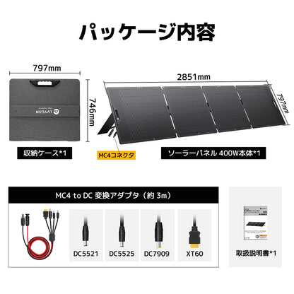 LVYUAN 400W 折り畳み式 ソーラーパネル SPシリーズ