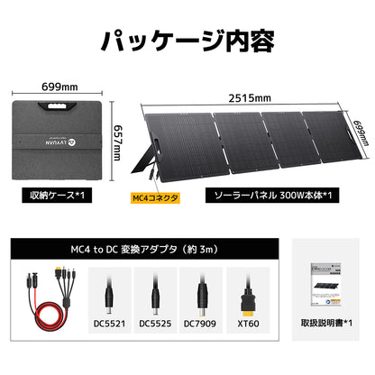 LVYUAN 300W 折り畳み式 ソーラーパネル SPシリーズ