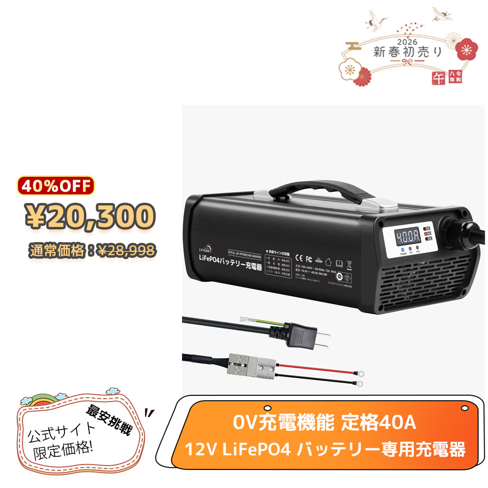 LVYUAN 14.6V 40A リン酸鉄リチウムイオンバッテリー専用充電器