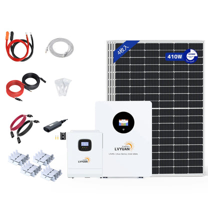 LVYUAN 3000W単相2線式ハイブリッド発電・蓄電システム