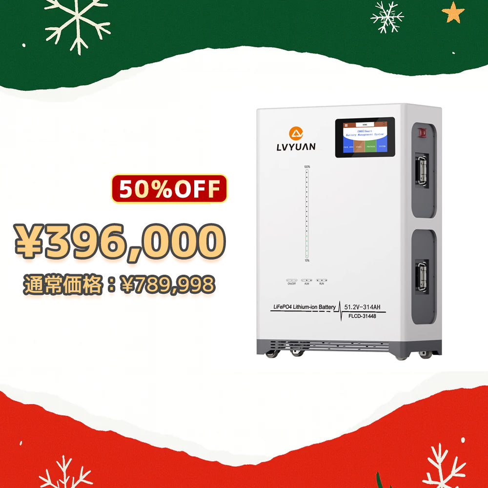 LVYUAN 51.2V/314Ah 16.07kWhリン酸鉄リチウムイオンバッテリー