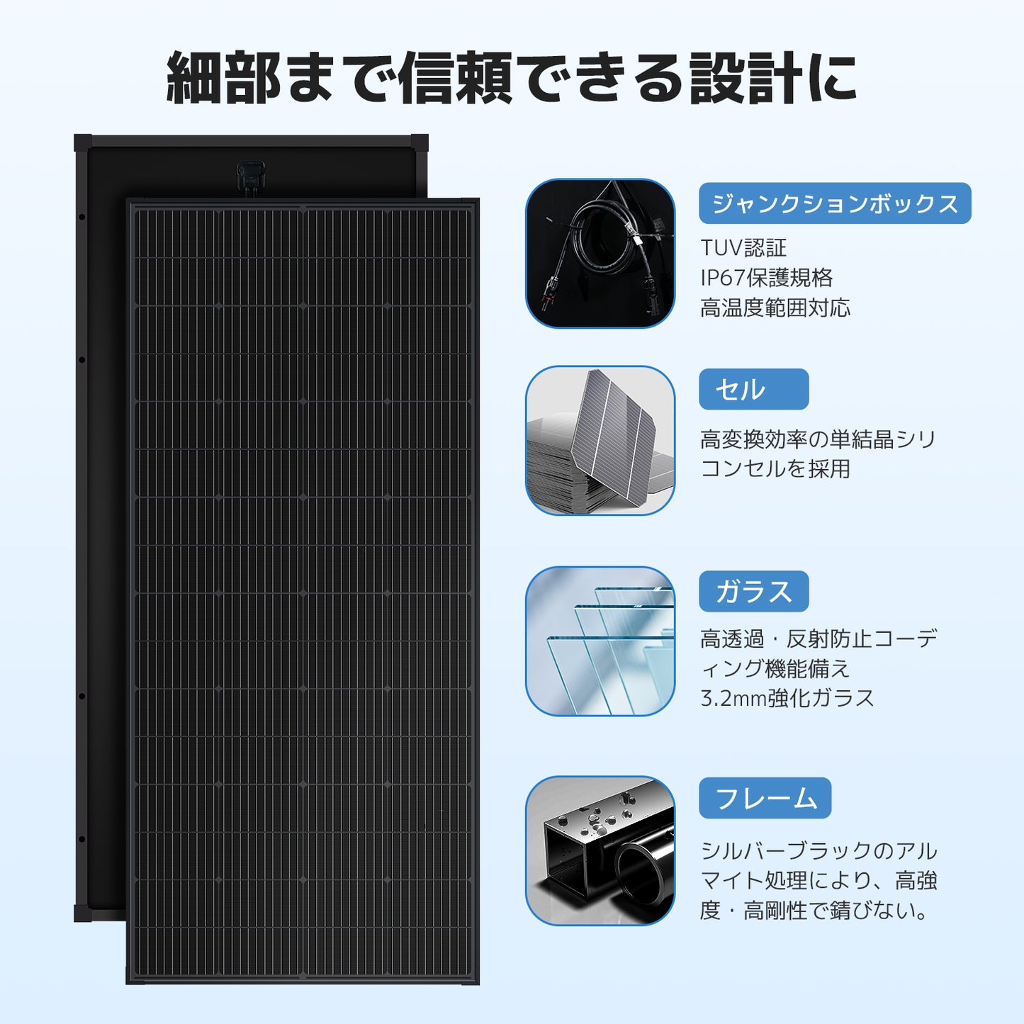 LVYUAN（Yinleader）250w 単結晶ソーラーパネル
