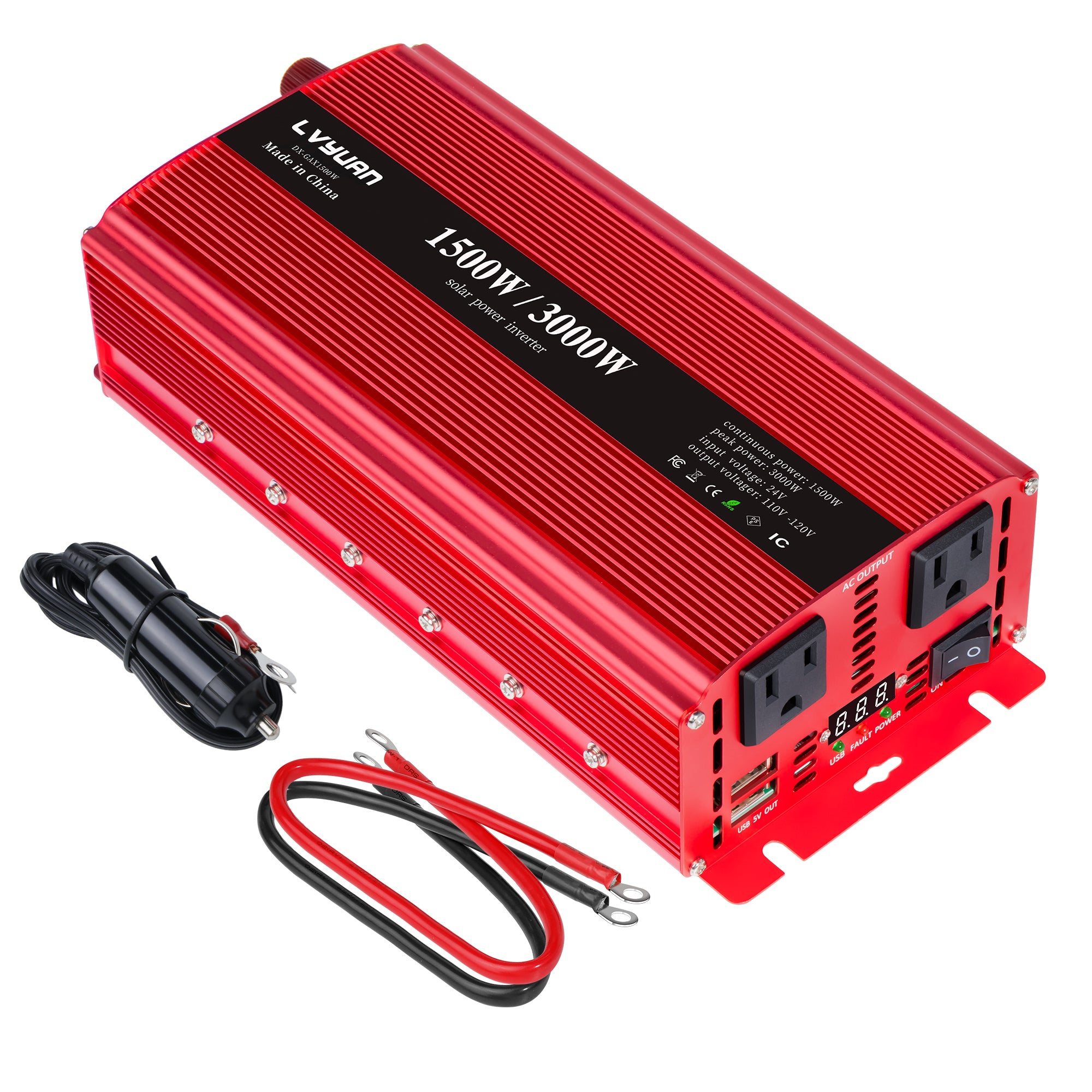 LVYUAN 疑似正弦波インバーター 1500W DC24V（直流）AC100V（交流） - LVYUAN（リョクエン）公式ショップ