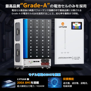 LVYUAN 51.2V/314Ah 16.07kWhリン酸鉄リチウムイオンバッテリー
