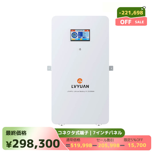 LVYUAN 51.2V/200Ah 10.24kWhリン酸鉄リチウムイオンバッテリー