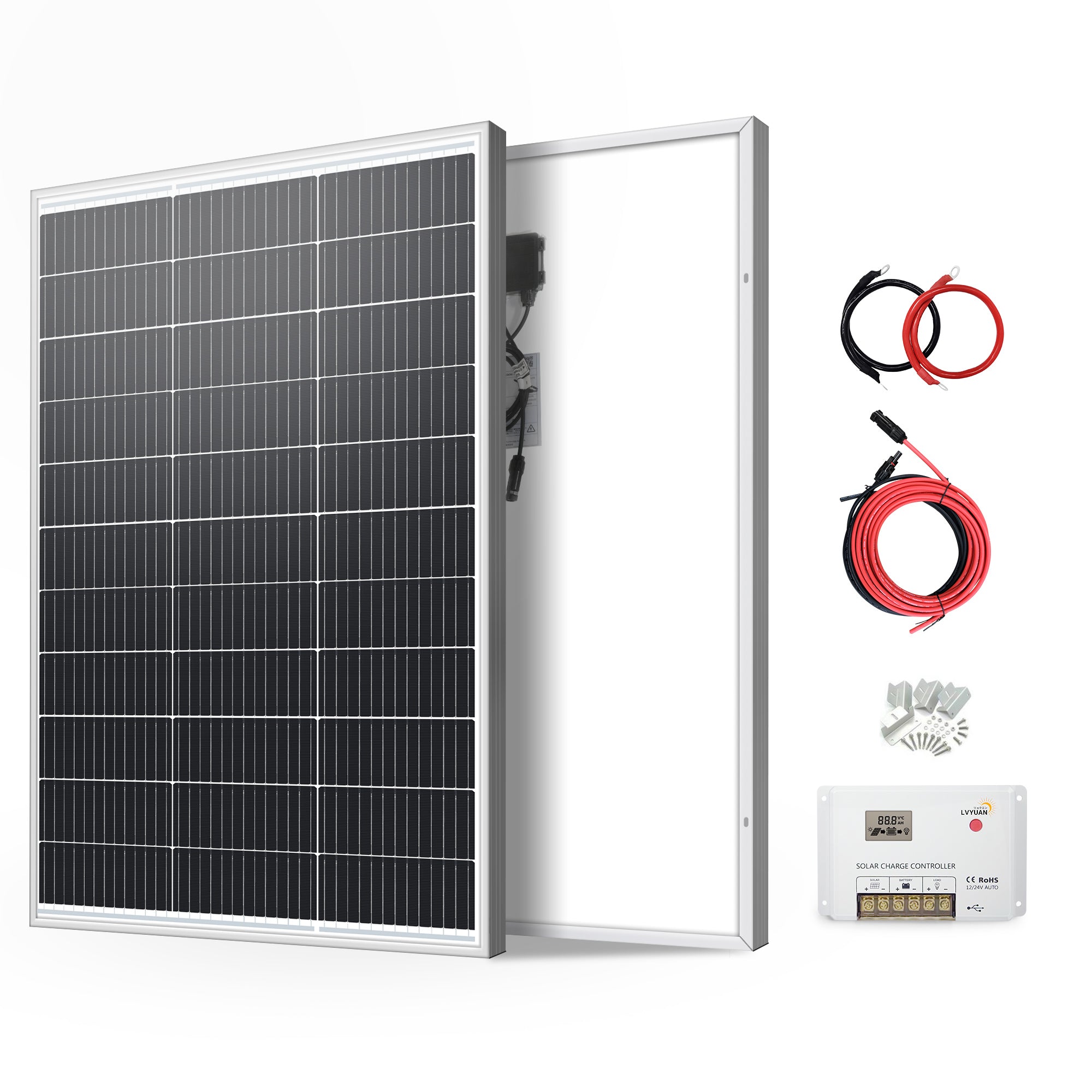 ３台 - LVYUAN 100W ソーラーパネル LVYUAN（リョクエン）100W 単結晶ソーラーパネル - LVYUAN