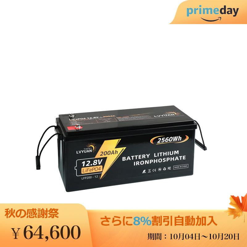 LVYUAN 12.8V/200Ah 2.56kWhリン酸鉄リチウムイオンバッテリー - LVYUAN（リョクエン）公式ショップ