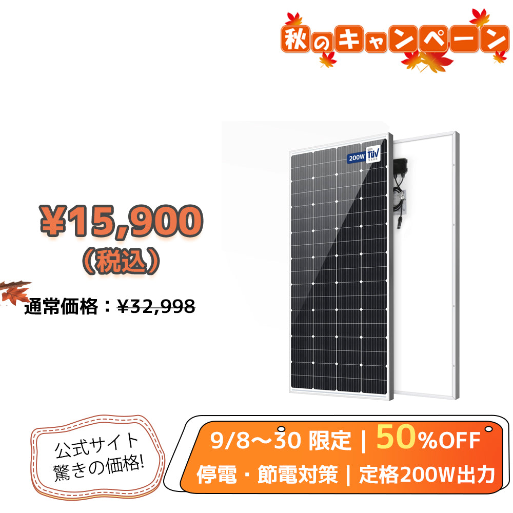 LVYUAN（リョクエン）200W 単結晶ソーラーパネル