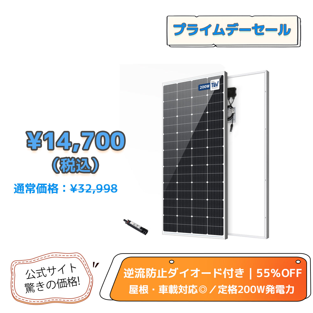 LVYUAN（リョクエン）200W 単結晶ソーラーパネル