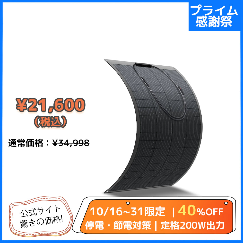 LVYUAN（リョクエン）200W ETFEフレキシブルソーラーパネル