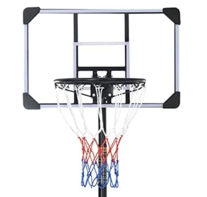 【LVYUAN】BTM バスケットゴール 公式＆ミニバス対応 6段階高さ調節 240-270cm 移動可 工具付き バスケットボード ゴールネット バックボード 練習用 家庭用 付き