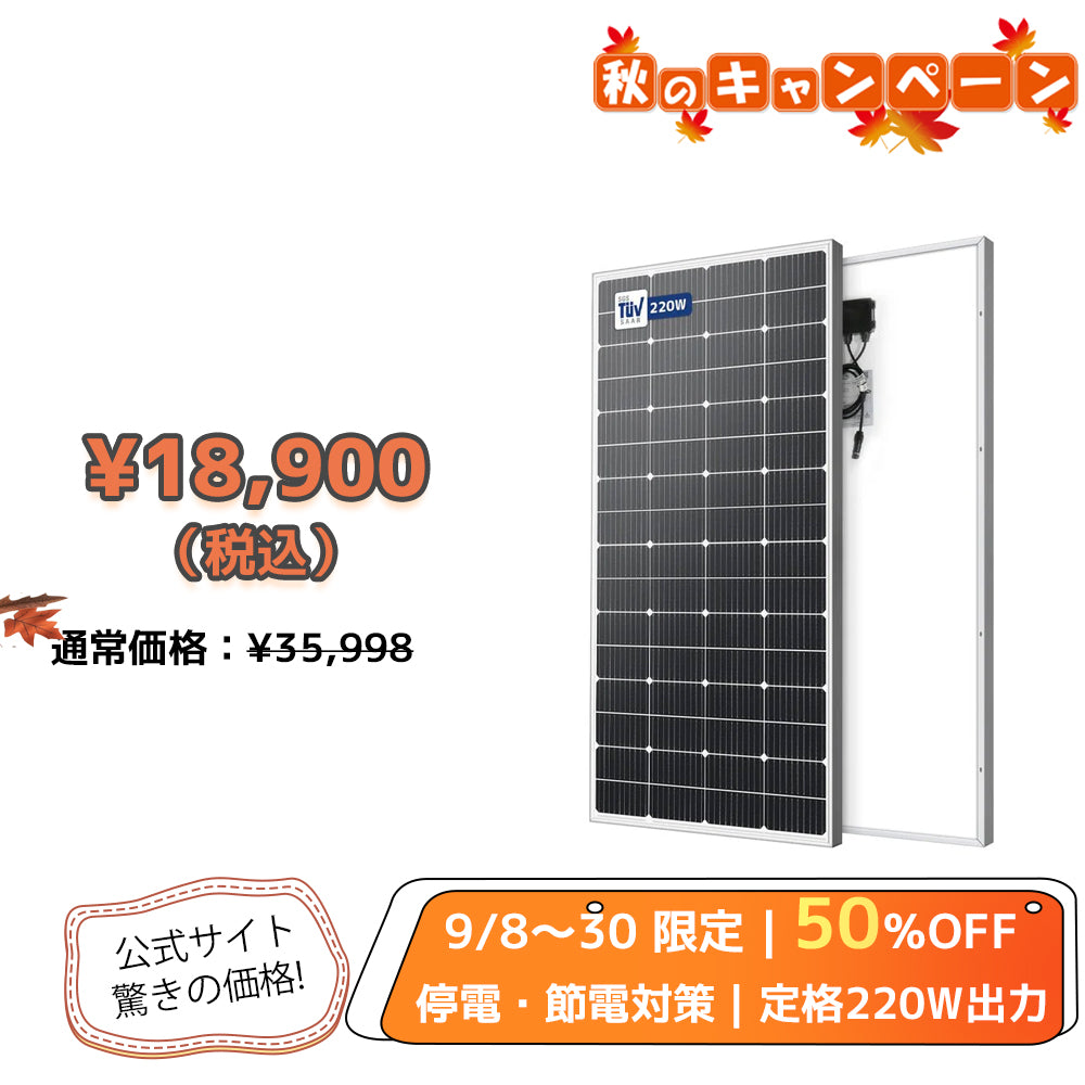 LVYUAN（リョクエン）220W 単結晶ソーラーパネル