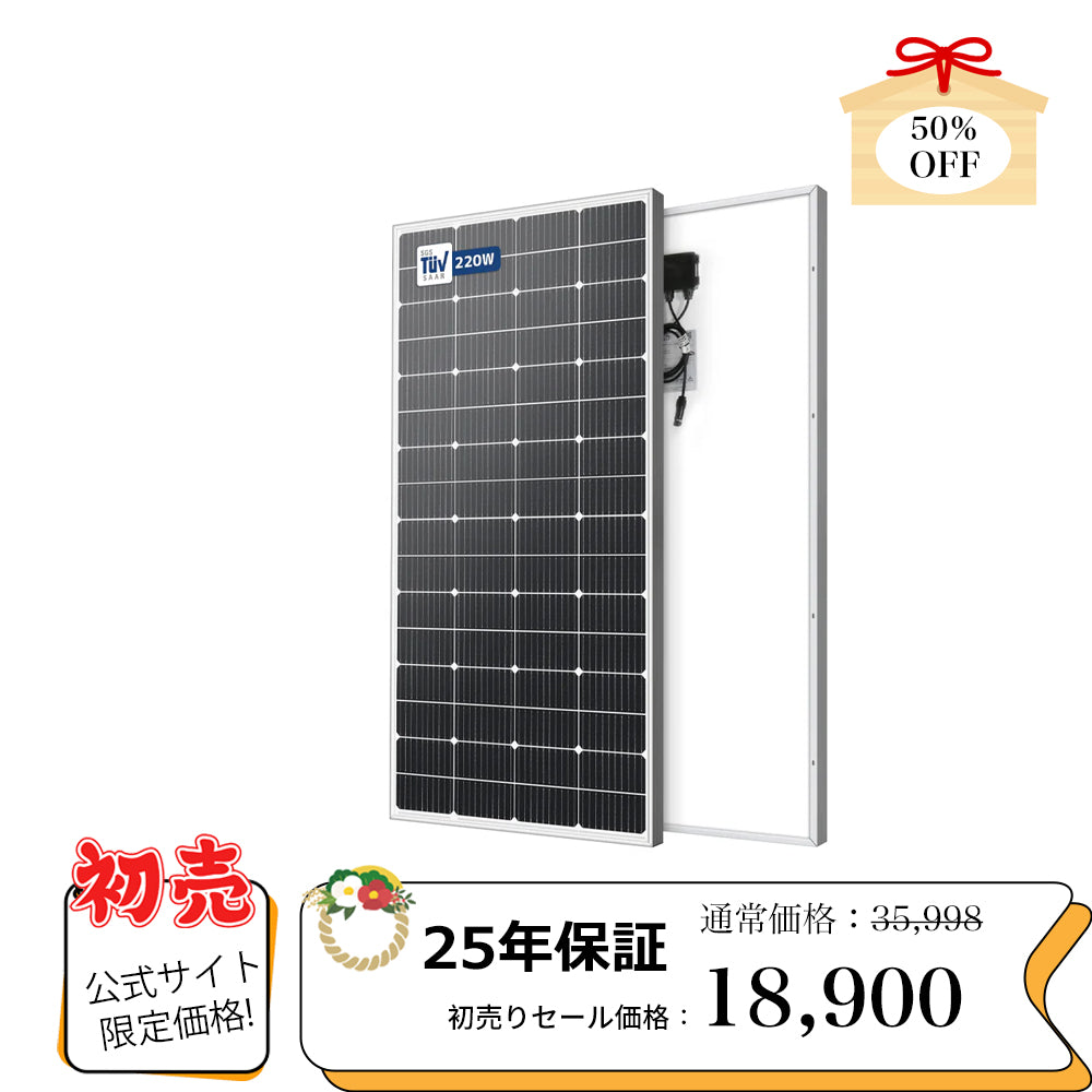 LVYUAN（リョクエン）220W 単結晶ソーラーパネル