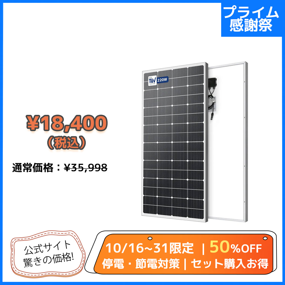 LVYUAN（リョクエン）220W 単結晶ソーラーパネル