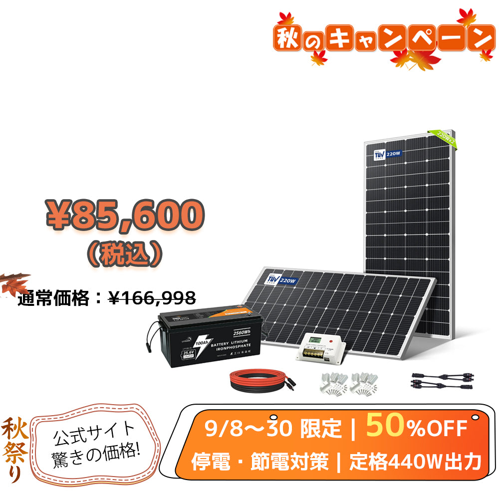 LVYUAN 440W ソーラーパネル発電キット